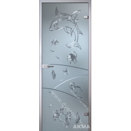 Межкомнатная стеклянная дверь "Море"
